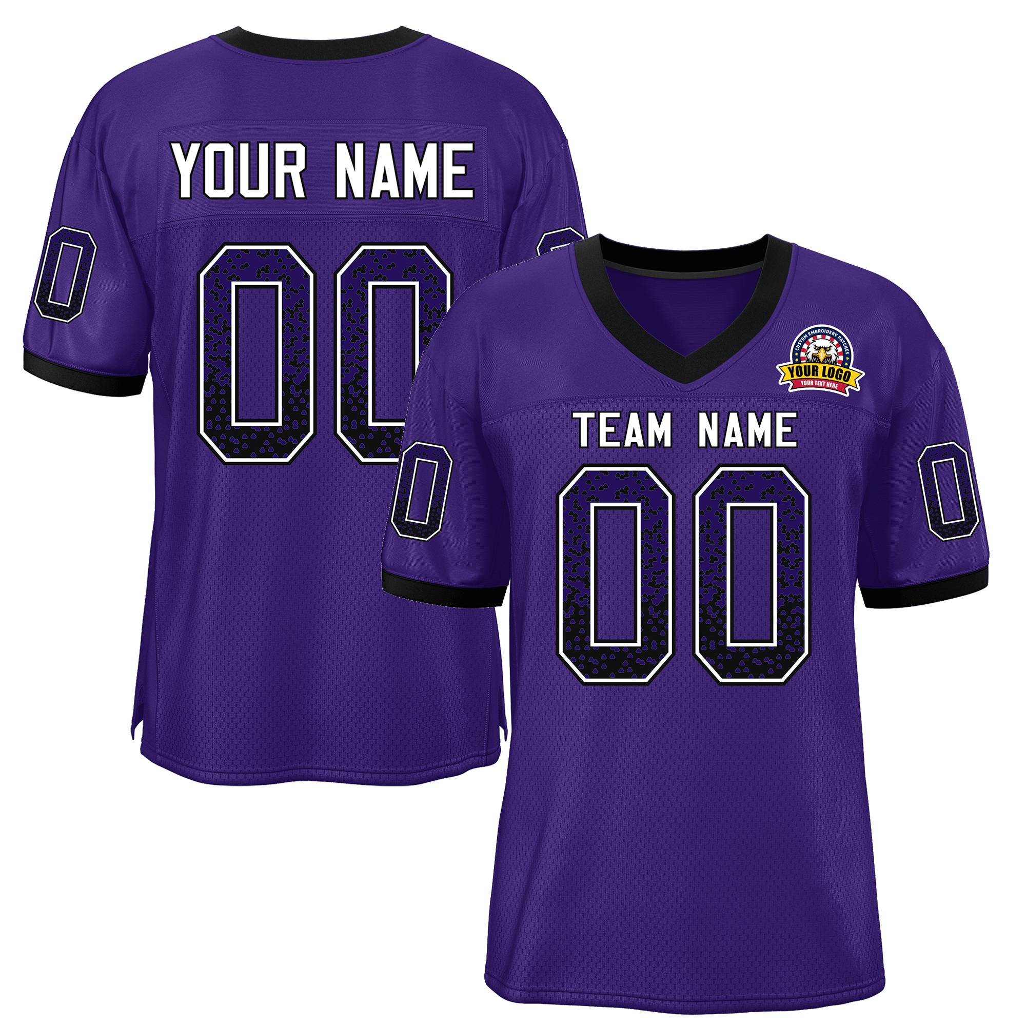 Custom Purple White-Black Drift Fashion Mesh Authentic Football Jersey