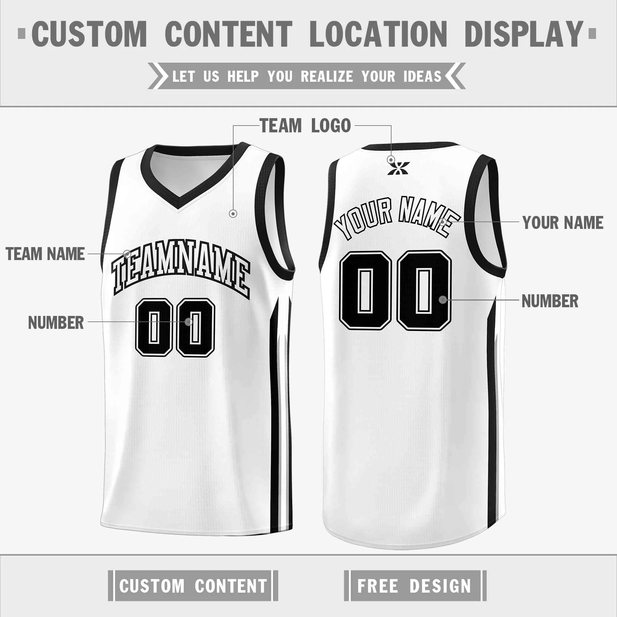 Custom White Black-Classic Tops Mesh Sport Bull Basketball Jersey