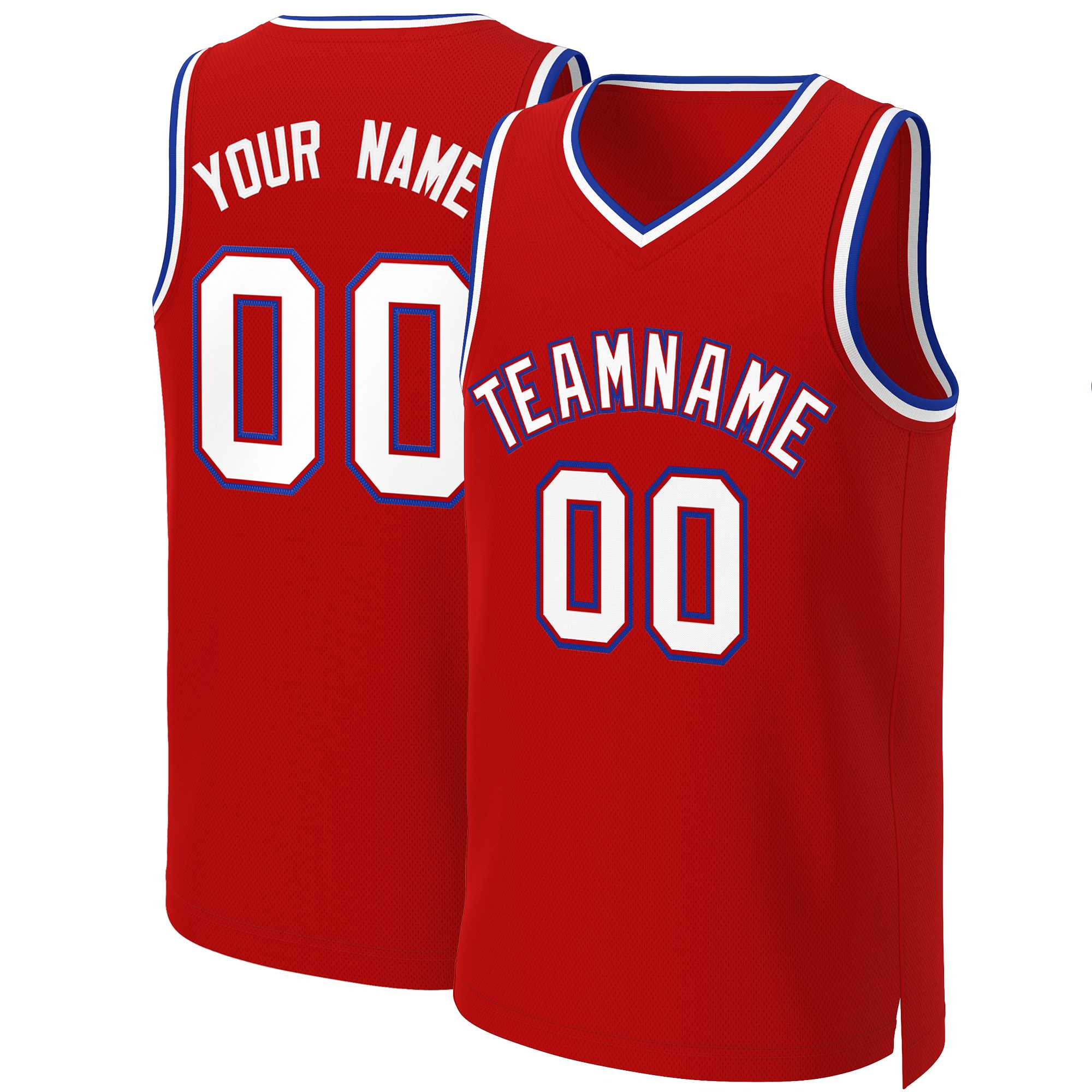 Custom Red White-Red Classic Tops Basketball Jersey