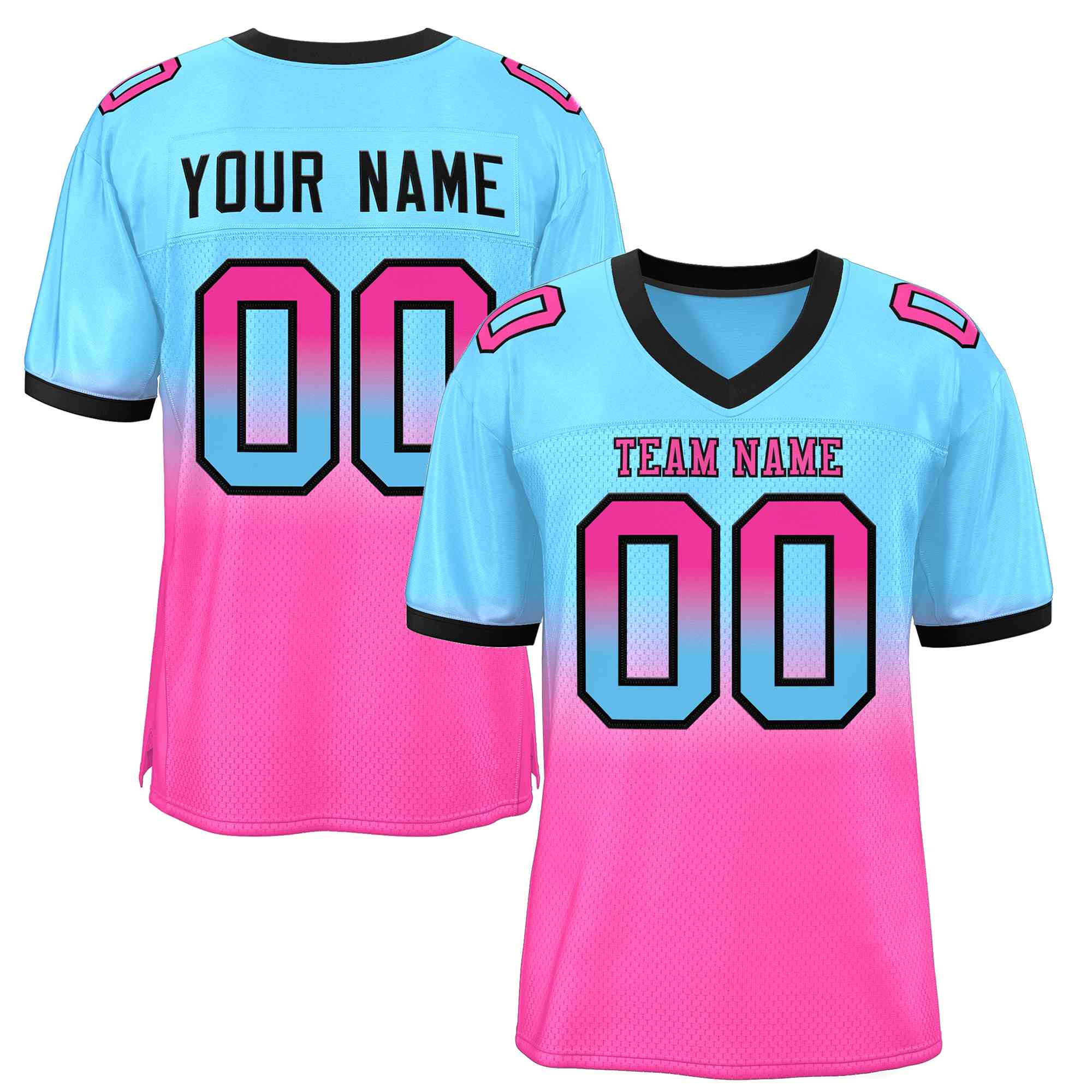 Custom Gradient Fashion Football Jersey Mesh Athletic Sports Shirt Stitched Name Number