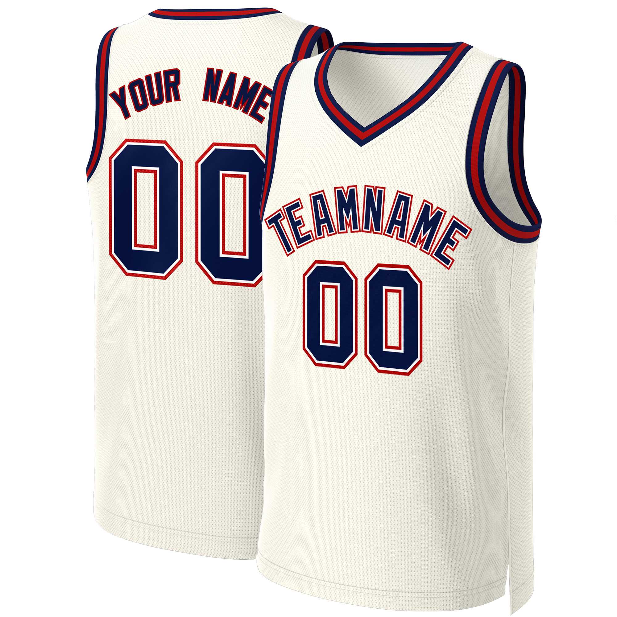 Custom Khaki Navy-White Classic Tops Basketball Jersey